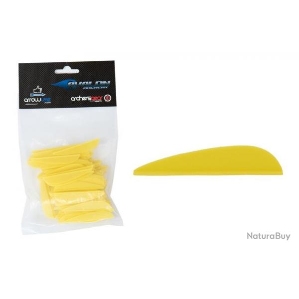 Lot de 100 plumes Avalon Tyro 2 pouces Jaune