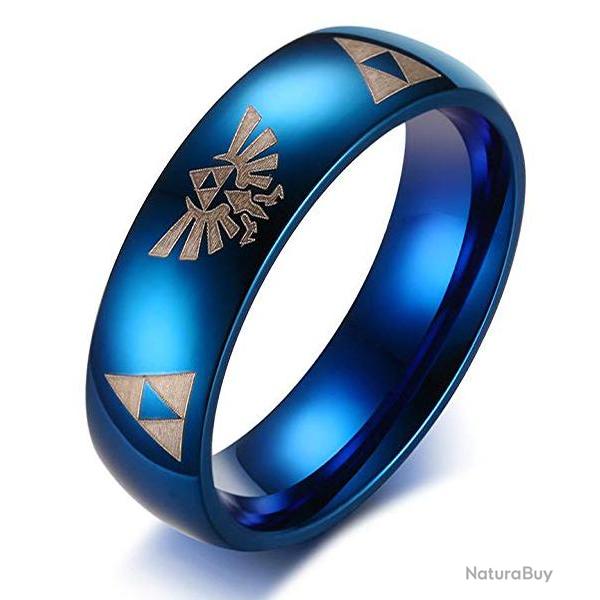 Bague Zelda Anneau Tri Force Link Bijoux Bleu Repliksword