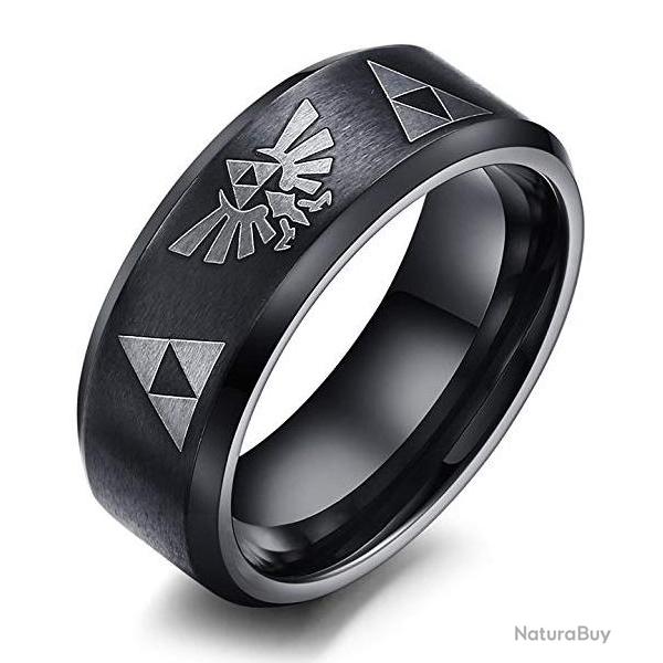 Bague Zelda Anneau Tri Force Link Bijoux Noir Repliksword