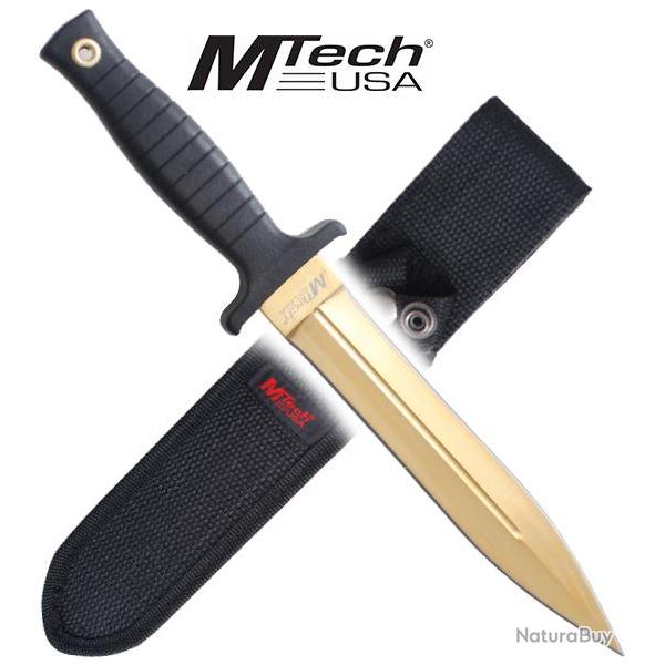 Couteau de Botte Gold Edition Mtech USA MT-20-77GD Couteau Tactique de Chasse Repliksword