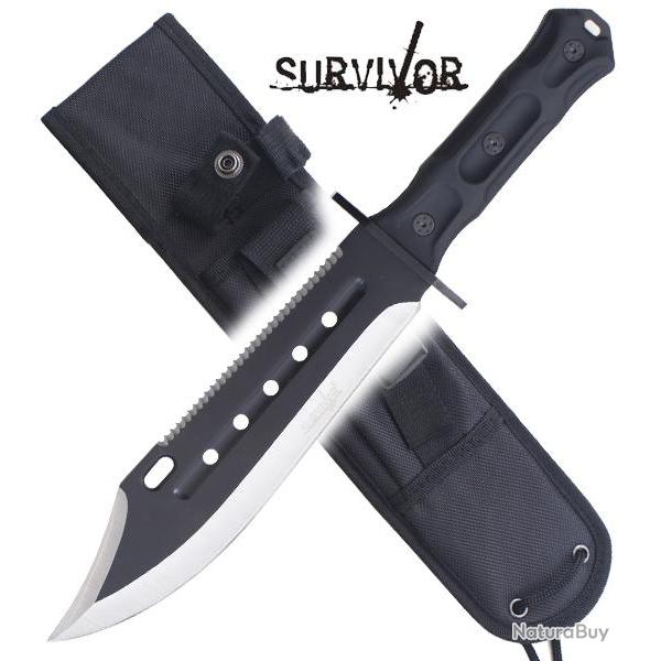 Couteau de Chasse Survivor SV-FIX002BK Survie Repliksword