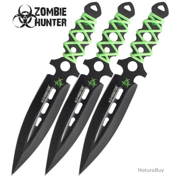 Set 3 Couteaux de Lancer Zombie Hunter ZB-075-3 Entrainement Repliksword