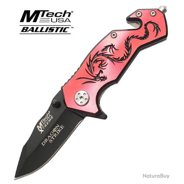 Couteau Dragon Rouge Xtreme Ballistic MX-8058RB Couteau de Poche Pliant Repliksword