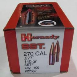 BOITE DE 100 OGIVES HORNADY 6.5MM .264 123 GRS SST - 26173