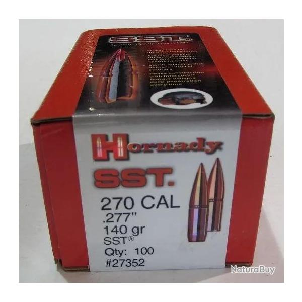 BOITE DE 100 OGIVES HORNADY 6.5MM .264 123 GRS SST - 26173