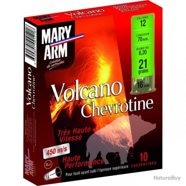 Cartouches Volcano Chevrotine 21 Grains HP Cal.12/70 - MARY ARM