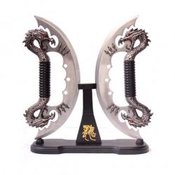 Dagues Fantastiques Double Silver Dragon Fantasy Couteau Repliksword