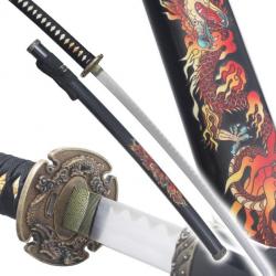 Katana Dragon Fire Decoration Epee Sabre + Fourreau Katana Japonais Repliksword