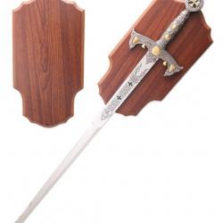 Epee Templier Chevalier Replique Acier et Plaque Repliksword