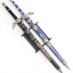 Lot 2 Epees Link Zelda Black et Blue + Support Repliksword