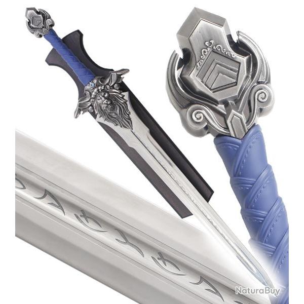 Warcraft Epee Garde V1 Replique Acier Epee Chevalier + Plaque Bois Repliksword