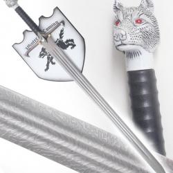 Game of Thrones Epee Jon Snow Epée Le Trone de fer + Plaque Murale Repliksword