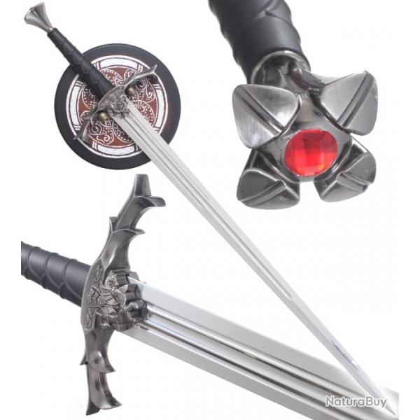 Epee Excalibur Epee Medieval Fantasy + Presentoir en Bois Repliksword