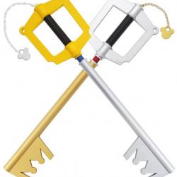 Pack 2 Keyblades en Mousse Kingdom Hearts Mickey Gold Keyblade + Sora Keyblade Epee Clé Repliksword