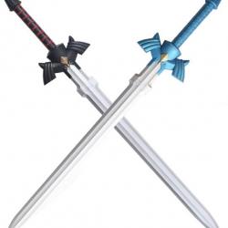 Pack 2 Epees Link Latex Mousse Master Sword Zelda Epee Excalibur Black Blue Edition Repliksword