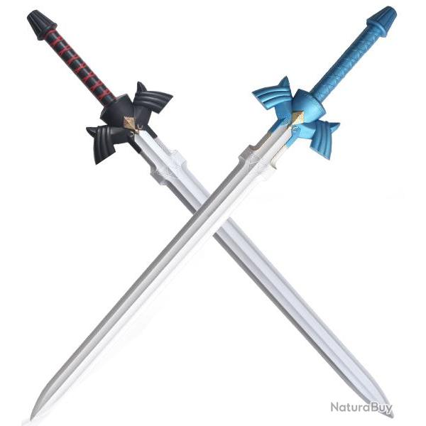 Pack 2 Epees Link Latex Mousse Master Sword Zelda Epee Excalibur Black Blue Edition Repliksword