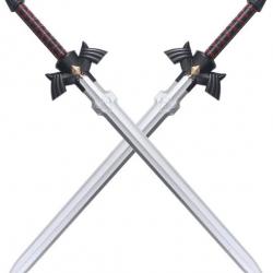 Pack 2 Epees Link Latex Mousse Master Sword Zelda Epee Excalibur Black Edition 80cm Repliksword