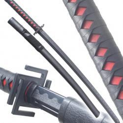 Bleach Katana Tout en Polypropylene Noir Bankai Ichigo Sabre Entrainement Combat + Fourreau ABS Epee