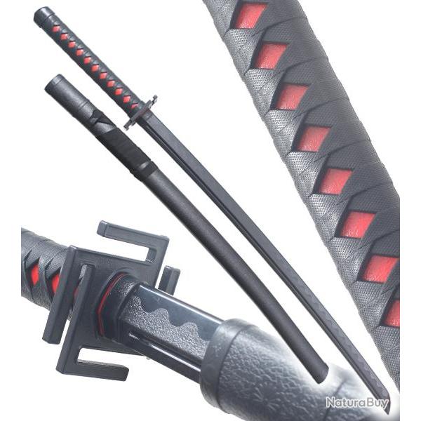 Bleach Katana Tout en Polypropylene Noir Bankai Ichigo Sabre Entrainement Combat + Fourreau ABS Epee