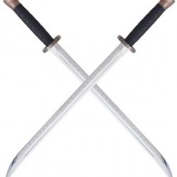 Pack 2 Sabres en Polypropylene Katana Argent Epee Ninja Epee Entrainement Combat Katana Japonais Rep