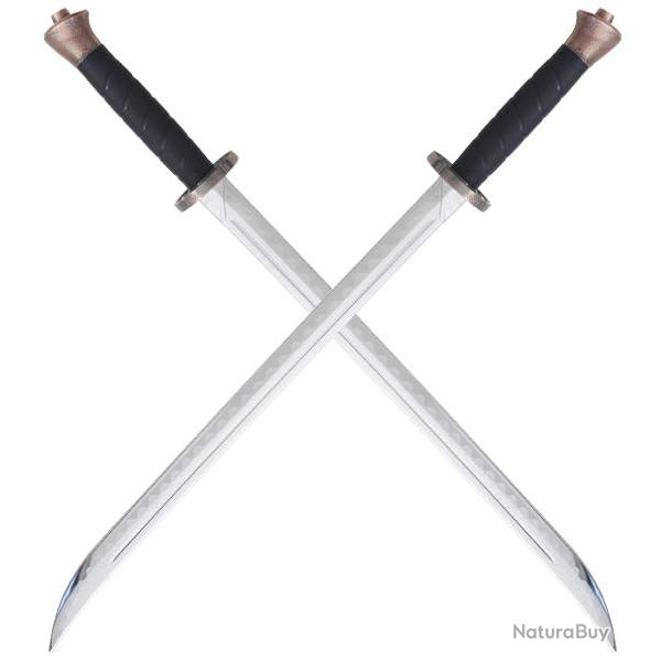 Pack 2 Sabres en Polypropylene Katana Argent Epee Ninja Epee Entrainement Combat Katana Japonais Rep