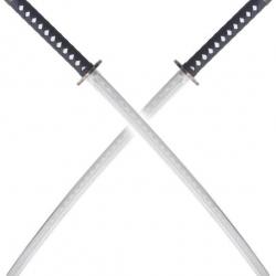 Pack 2 Katanas en Polypropylene Argent 105cm Entrainement Epee Combat Katana Japonais Repliksword