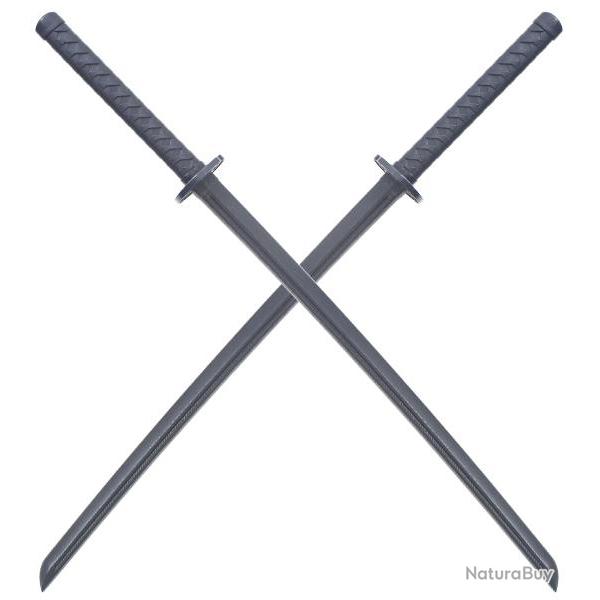 Pack 2 Katanas Sabre en Polypropylene 112cm Entrainement Combat Katana Japonais Repliksword