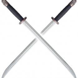 Pack 2 Sabres en Polypropylene Katana Argent Epee Duncan Epee Entrainement Combat Katana Japonais Re