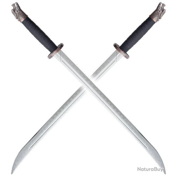 Pack 2 Sabres en Polypropylene Katana Argent Epee Duncan Epee Entrainement Combat Katana Japonais Re