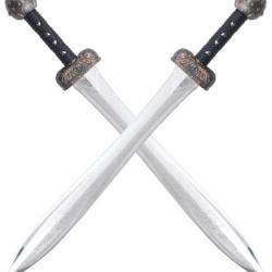 Pack 2 Epees Glaive Gladiateur Polypropylene Argent Entrainement Combat 84cm Repliksword