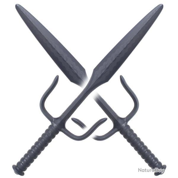 Lot de 2 Sais Noir Fire en Polypropylene Entrainement Arts Martiaux Repliksword