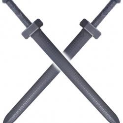 Pack 2 Epees de Combat en Polypropylene 75cm Glaive de Frappe Entrainement Repliksword