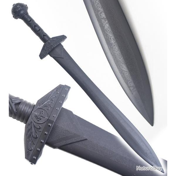 Epee Tout en Polypropylene Glaive Gladiateur Epee Noir Entrainement Repliksword