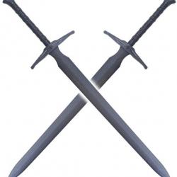 Set 2 Epees de Frappe Medievale Excalibur en Polypropylene 115cm Entrainement Combat Repliksword