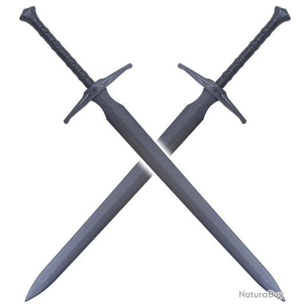 Set 2 Epees de Frappe Medievale Excalibur en Polypropylene 115cm Entrainement Combat Repliksword