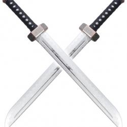 Set 2 Epees Sabre en Polypropylene Argent Entrainement Arts Martiaux Repliksword