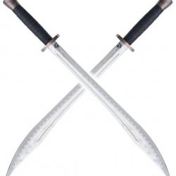 Pack 2 Epees de Frappe Sabre en Polypropylene Argent Epee de Combat Repliksword