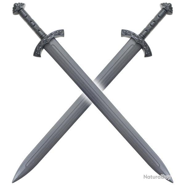 Pack 2 Epees Medievale Lancelot en Polypropylene Epee 1 Main Entrainement Repliksword