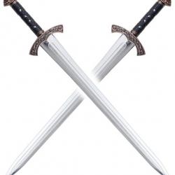 Pack 2 Epees Medievale Lancelot Argent en Polypropylene Epee 1 Main Entrainement Repliksword