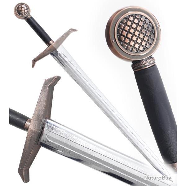 Epee Medievale Chevalier en Polypropylene Argent Epee 1 Main Entrainement Repliksword