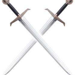 Pack 2 Epees Medievale Chevalier en Polypropylene Argent Epee 1 Main Entrainement Repliksword