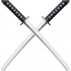 Pack 2 Epees Combat Wakizashi en Polypropylene Argent 66cm Repliksword