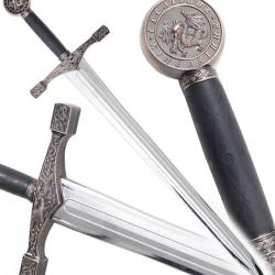 Epee Medievale Excalibur en Polypropylene Argent Epee Entrainement Combat Repliksword