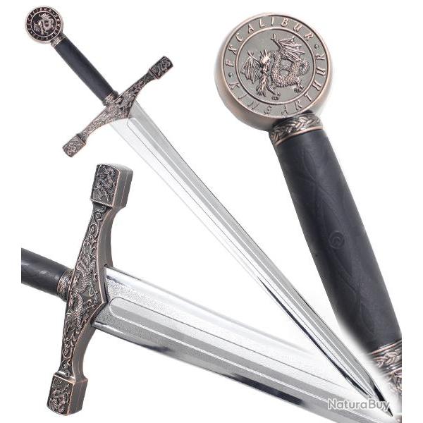 Epee Medievale Excalibur en Polypropylene Argent Epee Entrainement Combat Repliksword