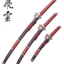 Katana Set 3 - Dragon Wing Red Edition Epee Sabre Tanto Wakazashi Katana Japonais Repliksword