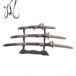 Katana Set 3 - Dragon Wing Black Edition Epee Sabre Tanto Wakazashi Katana Japonais Repliksword