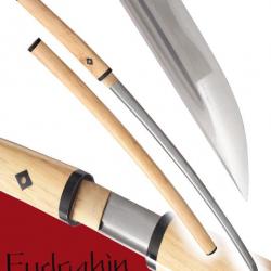 Fudoshin - Shirasaya Forge Bois Naturel Damas - S51S Epee Sabre Practical Repliksword