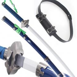 Blue Exorcist Sabre en Bois de Rin Okumura Katana Epee Replique + Ceinturon Noir Porte Epee Ceinture