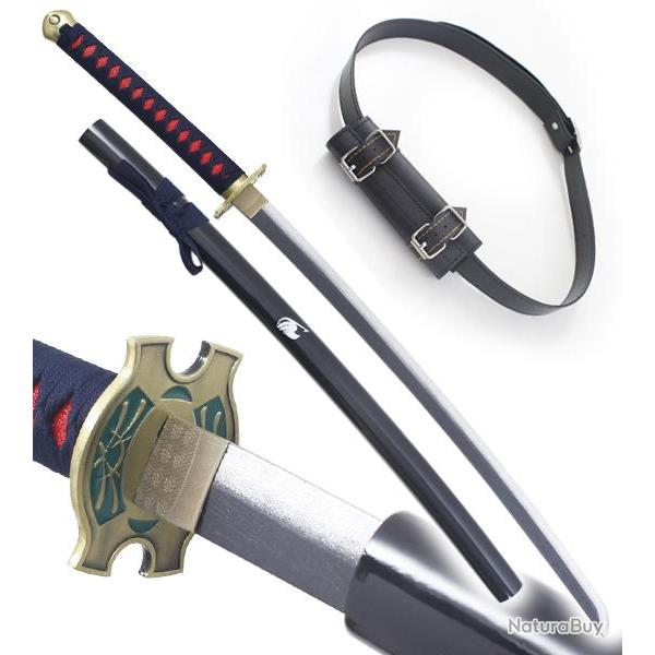 Erza Katana en Bois Fairy Tail Sabre Erza Scarlett Epee Replique Sabre + Ceinturon Noir Porte Epee C