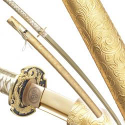 Danzan Katana Forgé Gold Dragon Sabre Tranchant Epee - Maru 1045 Katana Japonais Repliksword